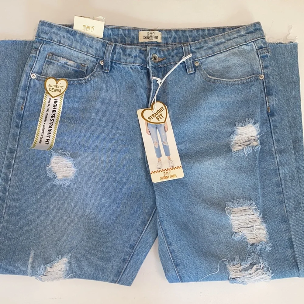 Highrise Skinny Fries Straight Fit Jeans NWT - Picture 3 of 8